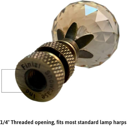 Swarovski Champagne Crystal Ball Lamp Shade Finial