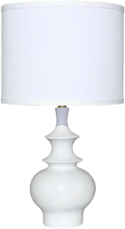 20" Modern Ceramic Table Lamps Set of 2, White Bedroom Lamps for Night Stands, Farmhouse Bedside Lamps for Bedroom Living Room, Small Nightstand Lamps Desk End Table Lamps White