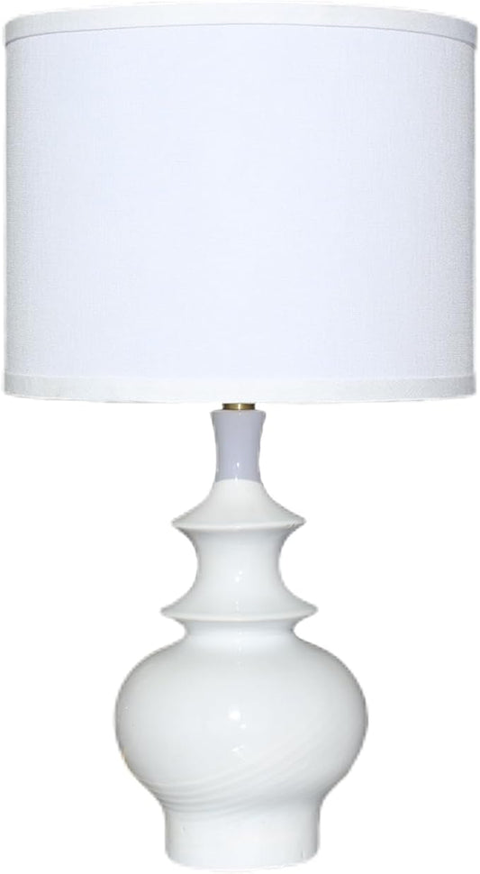 20" Modern Ceramic Table Lamps Set of 2, White Bedroom Lamps for Night Stands, Farmhouse Bedside Lamps for Bedroom Living Room, Small Nightstand Lamps Desk End Table Lamps White