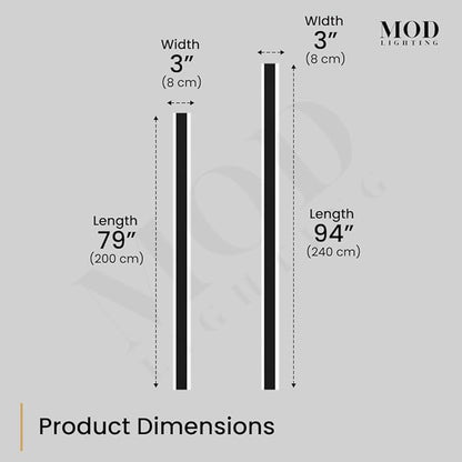 𝗠𝗢𝗗 𝗟𝗜𝗚𝗛𝗧𝗜𝗡𝗚 Haylen | Waterproof Outdoor Wall Light, LED Dimmable with Remote 3000K-6000K, Long Outdoor Porch Lights, Wired Lighting Fixture, Patio Exterior Wall Sconce, 2-Pack (Black, 94")