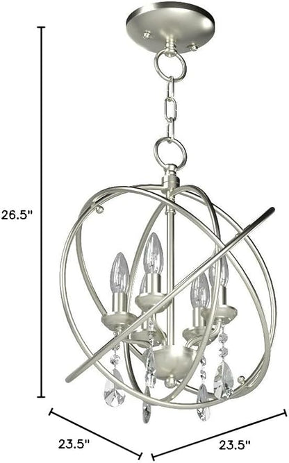 Livex Lighting 40905-35 Transitional Five Light Chandelier from Aria Collection in Polished Nickel Finish
