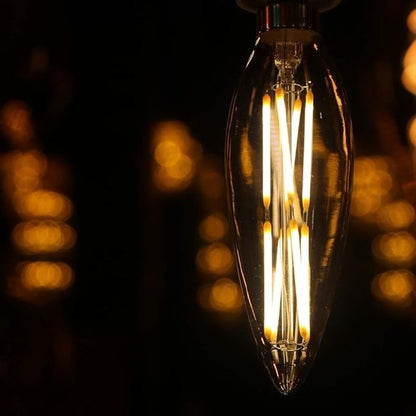 E12 LED Bulb 8W,100 watt Equivalent, Dimmable Candelabra Led Light Bulbs,Chandelier Light Bulbs 2700K Warm White,850lm Edison Bulb 4.85In,4-Pack.