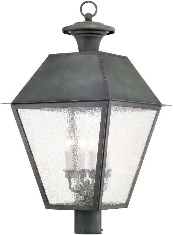 Livex Lighting 2173-61 Mansfield 4-Light Outdoor Post Head, Charcoal