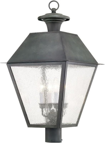 Livex Lighting 2173-61 Mansfield 4-Light Outdoor Post Head, Charcoal