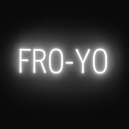 SpellBrite FRO-YO Sign | Treat-Related Sign with Neon Look, White LED Light Source | 23.2" x 6.3"