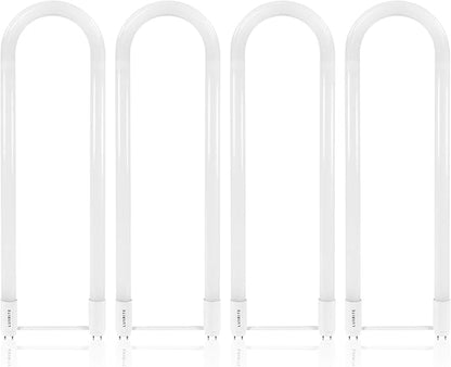 LUXRITE U Bend LED Tube Light, T8 T12, 18W (32W Equivalent), 3000K Soft White, 2000 Lumens, Fluorescent Light Tube Replacement, Direct or Ballast Bypass, DLC and ETL Listed, G13 Base (4 Pack)