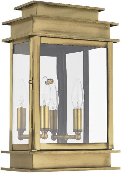 Livex Lighting 2016-04 Transitional Two Light Outdoor Wall Lantern from Princeton Collection in Black Finish