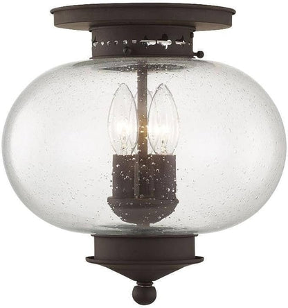 Livex Lighting 5037-07 Harbor 3-Light Ceiling Mount, Bronze