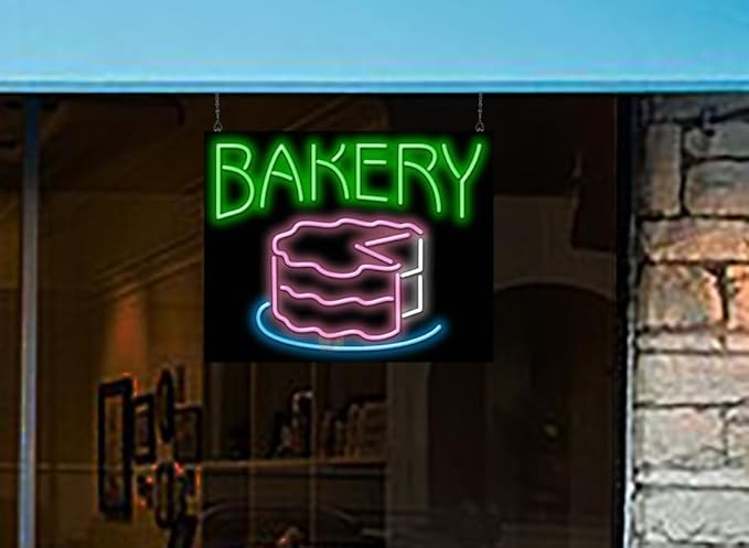 Bakery with Cake Neon Sign