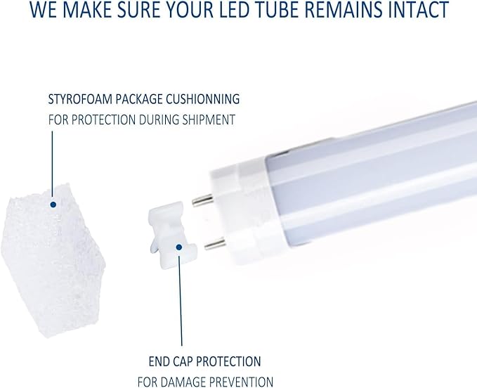 T8 LED Light Bulbs Fluorescent Replacement Ballast Bypass 48inch 4000K Daylight White Double-end Powered Frosted Lamps 10 Pack