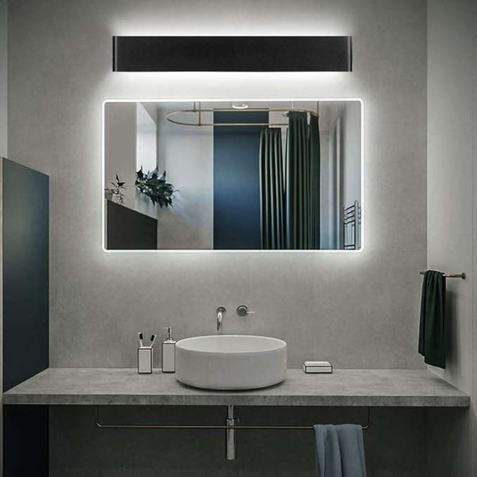 Ralbay LED Modern Bathroom Vanity Light 43.3"/35W Up and Down Matte Black LED Vanity Light for Bathroom Wall Light Fixtures