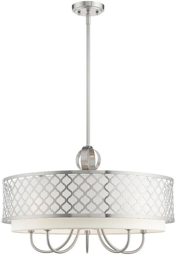 Livex Lighting 41105-91 Pendant Chandelier, Brushed Nickel