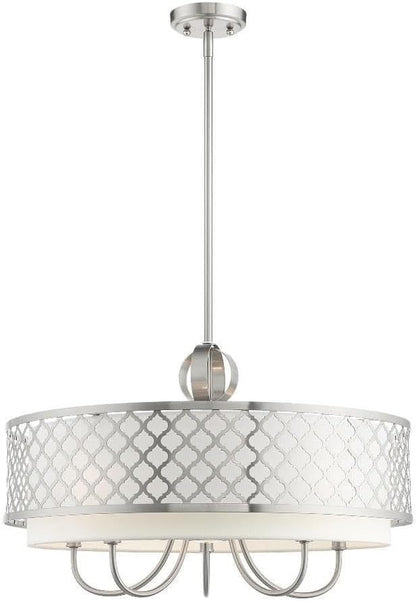 Livex Lighting 41105-91 Pendant Chandelier, Brushed Nickel