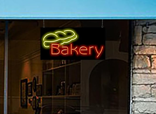 Bakery with Bread Neon Sign
