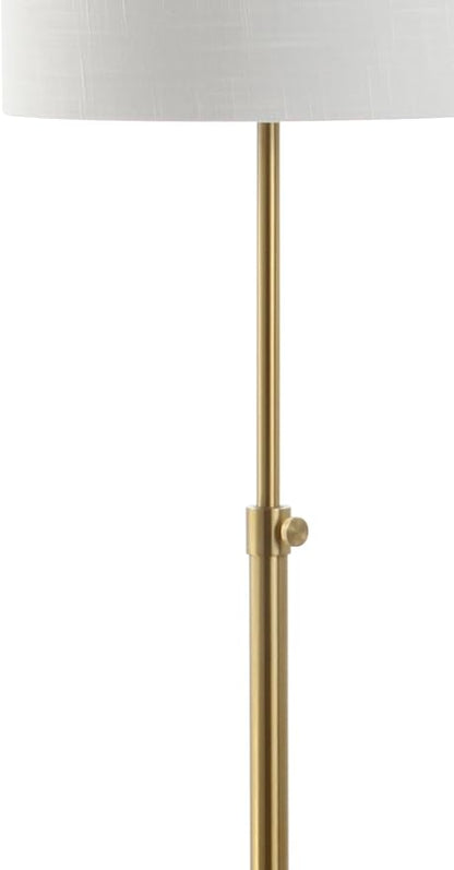 JONATHAN Y JYL6004A Crosby 66" Adjustable Height Metal LED Floor Lamp Modern,Minimalist,Contemporary for Bedrooms, Living Room, Office, Reading, Brass/BlackMarble