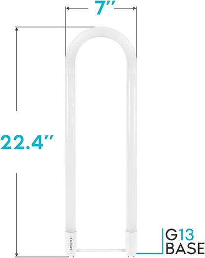 LUXRITE U Bend LED Tube Light, T8 T12, 18W (32W Equivalent), 3000K Soft White, 2000 Lumens, Fluorescent Light Tube Replacement, Direct or Ballast Bypass, DLC and ETL Listed, G13 Base (6 Pack)