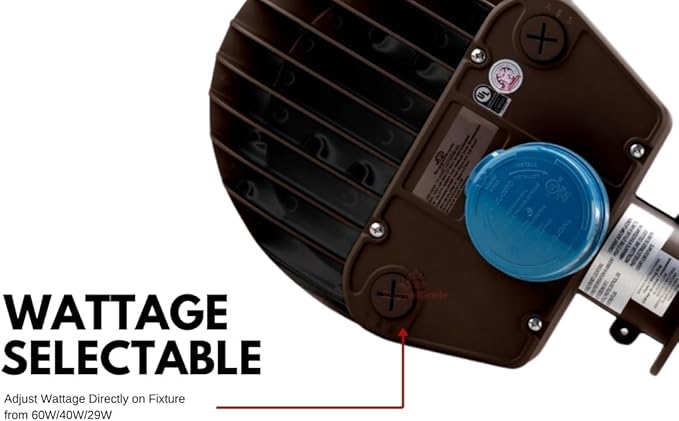 RuggedGrade 60W - Vontair Series - LED Barn Style Light with Arm Mount + Photocell - 9,000 Lumens - Color Selectable 3000K/4000K/5000K - Brown Housing - Outdoor Light - DLC 5.1 Premium