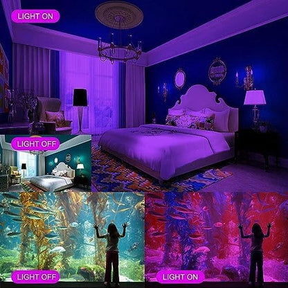 Black Lights 300W LED Flood Light with Plug(6ft Cable), IP66 Waterproof Black Lights for Party, Stage Lighting, Aquarium, Body Painting, Halloween, Neon Glow in The Dark (2 Pack)