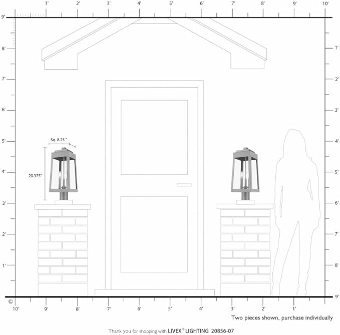 Livex Lighting 20856-04 Oslo - 20.38" Three Light Outdoor Post Top Lantern, Black Finish with Clear Glass