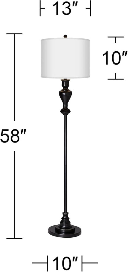Lakebed Set Black Bronze Floor Lamp with Print Shade