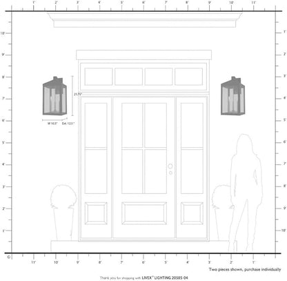 Livex Lighting 20585-01 Nyack Antique Brass 3 Light Outdoor Wall Lantern
