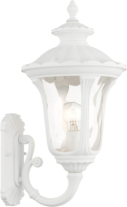 Livex Lighting 7852-13 Oxford 1-Light Outdoor Wall Lantern, 18" x 9.5" x 18", White