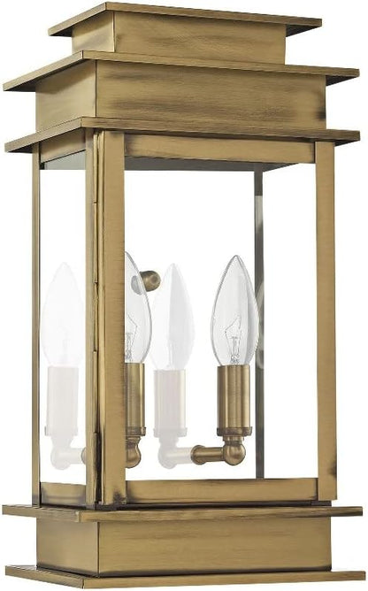 Livex Lighting 2014-29 Princeton Outdoor Wall Lantern, Vintage Pewter, 14" x 7.5" x 14"