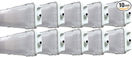 Orilis 2 FT 4500K 36W LED Vapor Tight Lights | Commercial Indoor/Outdoor Hardwired IP65 Waterproof Fixtures | 3600 Lumens | Detachable LED Strips (10-Pack)