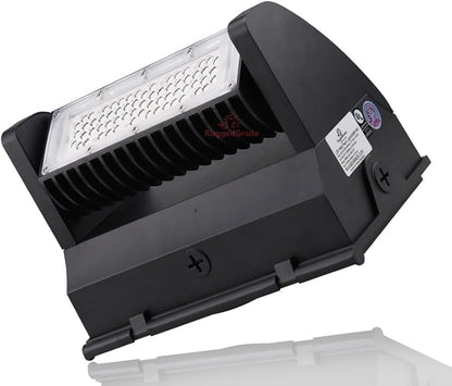RuggedGrade 40W - Rotate IV Series LED Wall Pack with Photocell - 5,700 Lumens - Color Selectable 3000K/4000K/5000K - Outdoor LED Wall Light - Black Housing - DLC 5.1 Premium