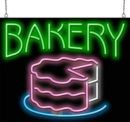 Bakery with Cake Neon Sign