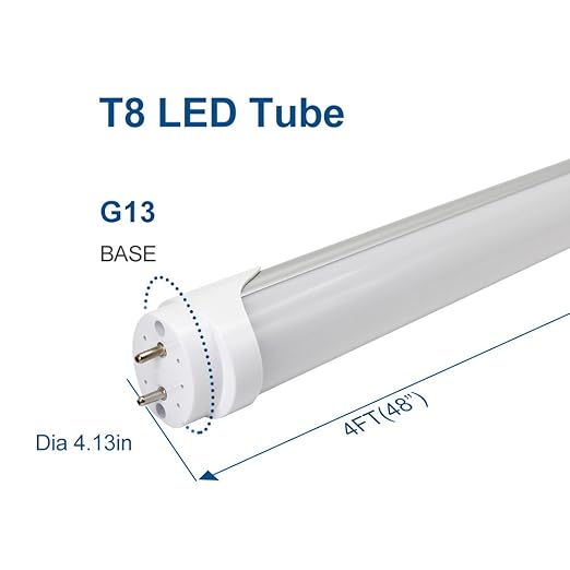 LightingWill LED T8 Light Tube 4FT, Warm White 3000K-3500K, Dual-End Powered Ballast Bypass, 2000Lumen 18W (40W Equivalent Fluorescent Replacement), Frosted Cover, AC85-265V Lighting Fixture, 4 Pack…