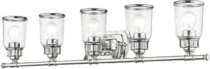Livex 10515-05 Contemporary Modern Five Light Bath Vanity from Lawrenceville Collection Finish, Polished Chrome