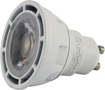SunLight2® Premium Edition | GU10 LED Bulb 7W | 120V | 3000K - 1800K Dim to Warm | CRI 97 | 24° Narrow Beam MR16 Spotlight | White Finish | 4 Pack|Energy Efficient Flicker Free