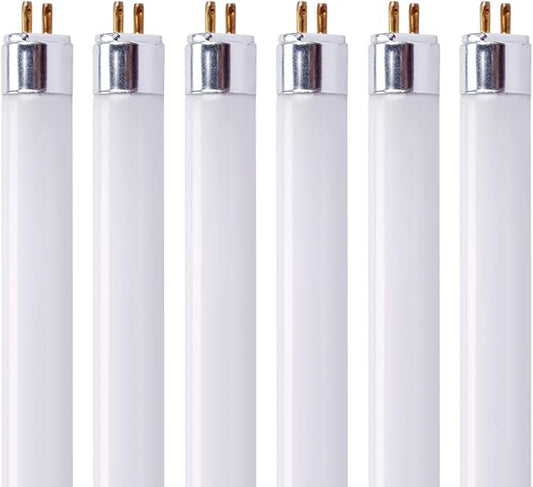 21 Inch F13T5/CW Fluorescent Light Bulb, T5 13 Watts, 4100K Cool White Under Counter Light Bulbs, Replacement Bulb for Under Cabinet Light, G5 Mini Bi-Pin Base - 6 Pack