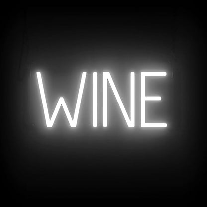 SpellBrite WINE Sign | Wine-Related Sign with Neon Look, White LED Light Source | 15.8" x 6.3"