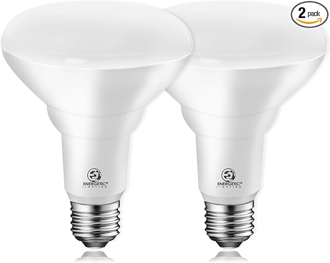 Energetic BR30 LED Recessed Light Bulb, 11W=75W, 5000K Daylight, 900LM, Dimmable Ceiling Flood Light Bulb for Cans, CRI80+, 2Pack