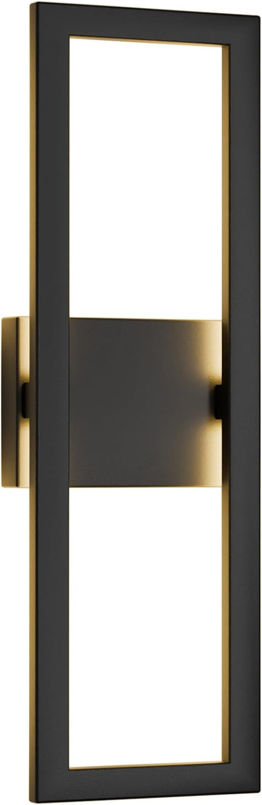 LamQee 22" Modern Outdoor Wall Lights, 3000K 1450LM Integrated LED Large Exterior Lighting Fixtures with Rectangle Frame, Matte Black Linear Outside Sconce Wall Mount for House Porch Patio Garage Door