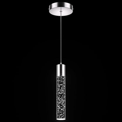 Pendant Lights Kitchen Island, 6500K Modern Kitchen Island Lights Brushed Nickel, 1 Pack Ceiling Lighting Fixtures with Crystal Bubble, Integrated LED Hanging Light for Dining Room Restaurant