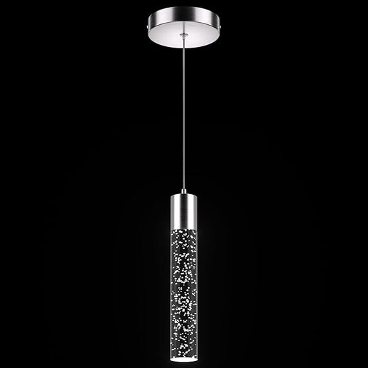 Pendant Lights Kitchen Island, 6500K Modern Kitchen Island Lights Brushed Nickel, 1 Pack Ceiling Lighting Fixtures with Crystal Bubble, Integrated LED Hanging Light for Dining Room Restaurant