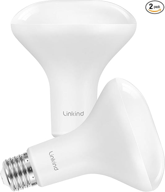 Linkind BR30 LED Flood Light Bulbs Indoor, 65W Equivalent Dimmable LED Recessed Bulbs, 10W 850 Lumens, 2700K Soft White E26 Base, Recessed Can Light Bulb for Bedroom Dining Room Bathroom, 2 Packs
