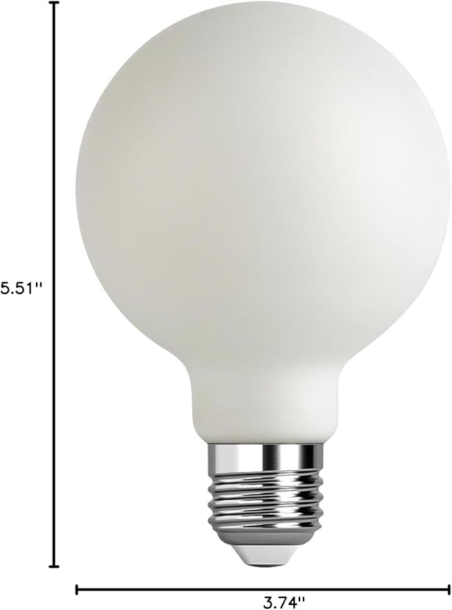 Frosted Globe Light Bulbs 60 Watt Equivalent, 6W No Dimmable LED Globe Light Bulbs, 2700k Soft White, E26 Standard Base G30/G95 Vintage LED Edison Bulb, 1 Pack