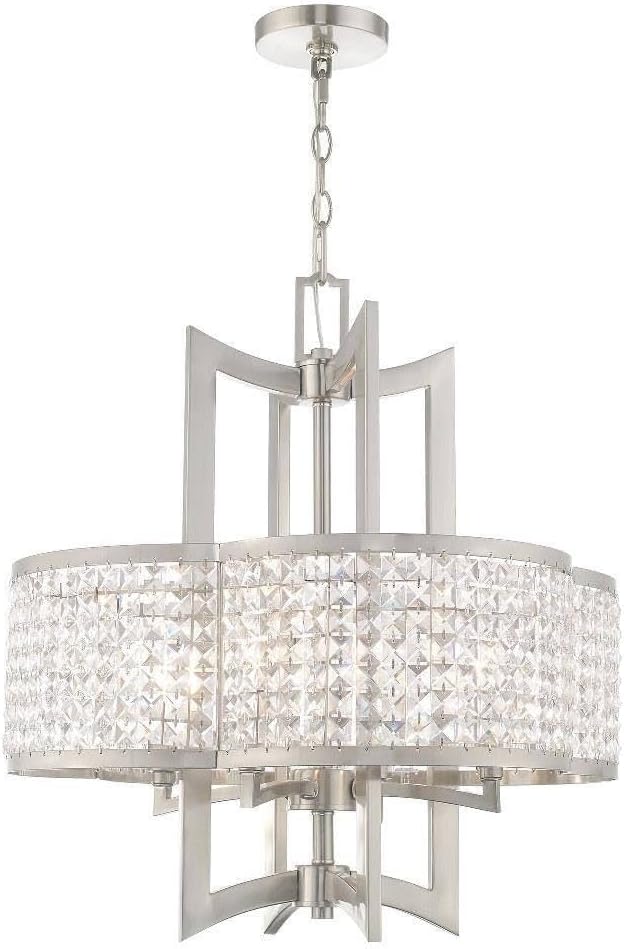 Livex Lighting 50575-91 Gramercy 4-Light Chandelier, Brushed Nickel