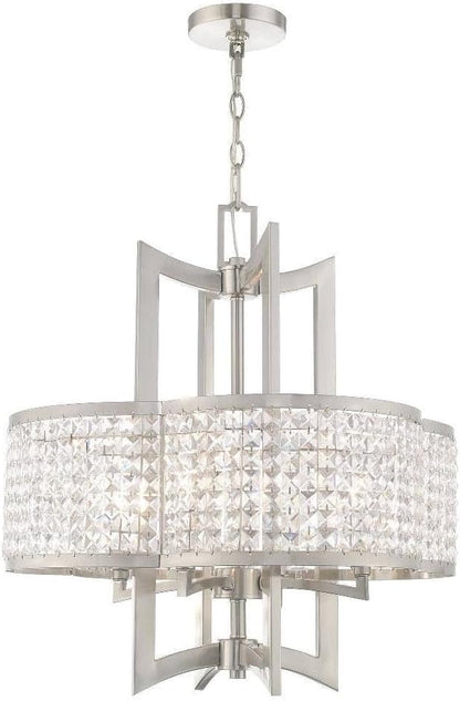 Livex Lighting 50575-91 Gramercy 4-Light Chandelier, Brushed Nickel
