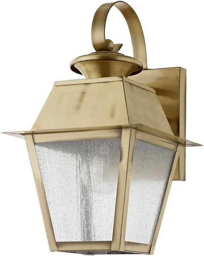 Livex Lighting 2162-61 Mansfield 1-Light Outdoor Wall Lantern, Charcoal
