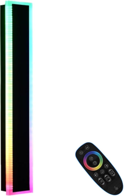 BONLICHT 1 Pack Long Outdoor RGB Wall Light Black Modern LED Exterior Wall Sconce 32In IP65 Waterproof Linear Exterior Wall Mount Lighting for House Porch Courtyard Garage (Remote Control Included)
