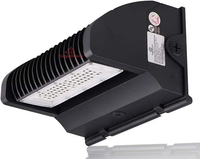 RuggedGrade 40W - Rotate IV Series LED Wall Pack - 5,800 Lumens - 5000K Bright White - Wattage Selectable - Outdoor LED Wall Light - Black Housing - DLC 5.1 Premium
