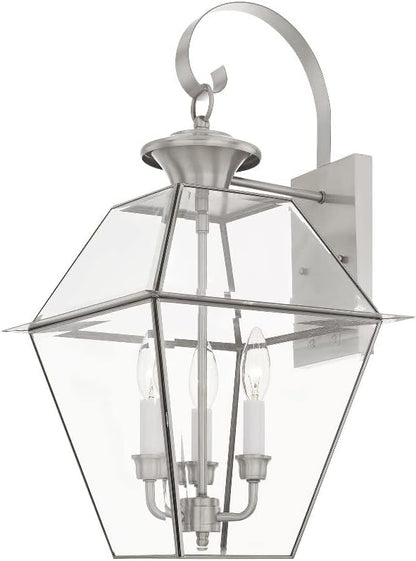 Livex Lighting 2381-07 Westover 3-Light Outdoor Wall Lantern, Bronze