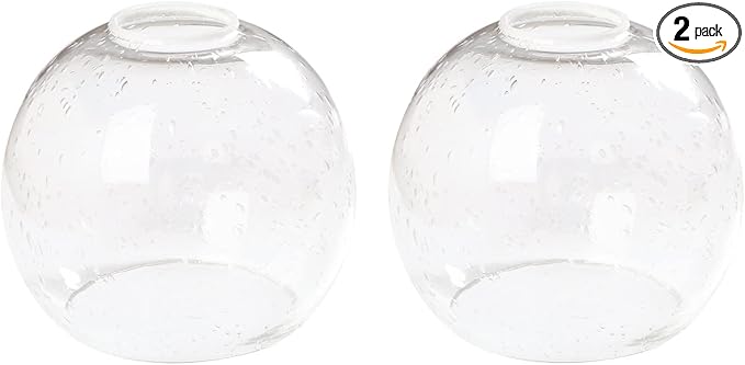 Clear Seeded Glass Globe Lamp Shades Replacement Lampshade Cover with 1-5/8-inch for Wall Sconce Pendant Lighting G0091
