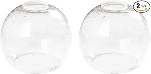 Clear Seeded Glass Globe Lamp Shades Replacement Lampshade Cover with 1-5/8-inch for Wall Sconce Pendant Lighting G0091