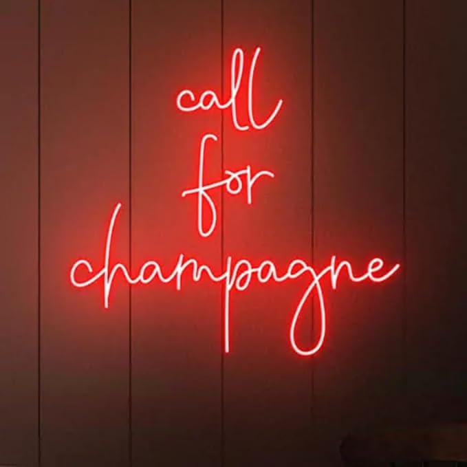 Call for Champagne Neon Sign – LED Wall Light for Bar, Party, Wedding, or Home Decor Size:20inches